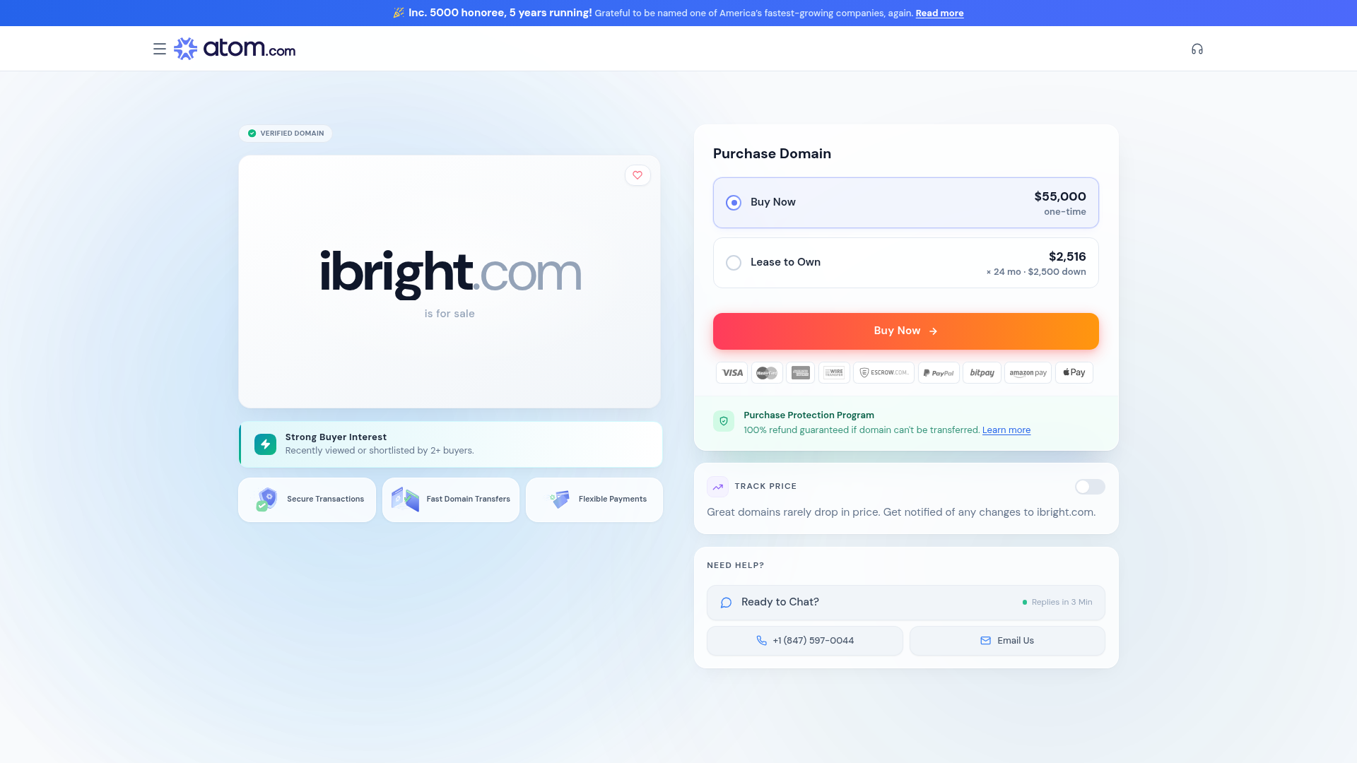Screenshot van ibright.com