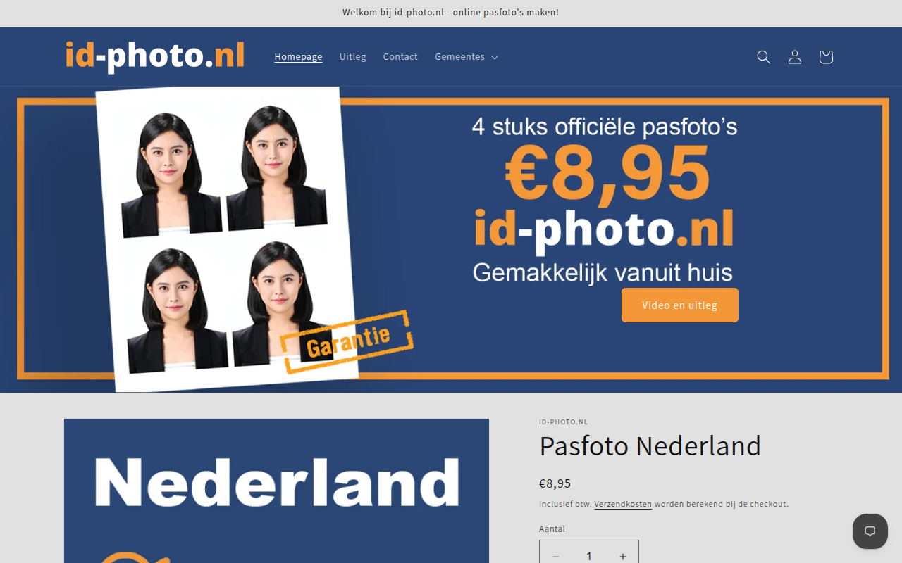 Screenshot van id-photo.nl