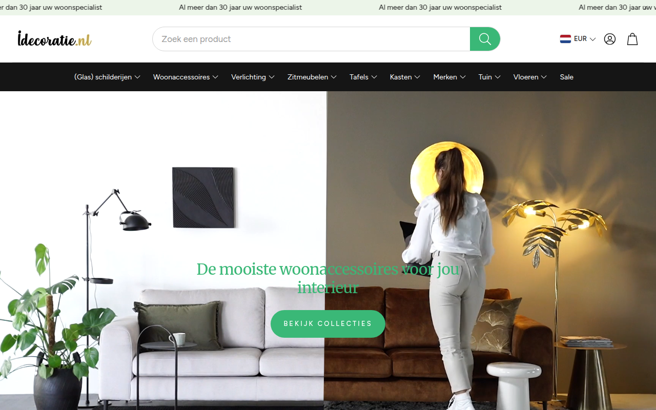 Screenshot van idecoratie.nl