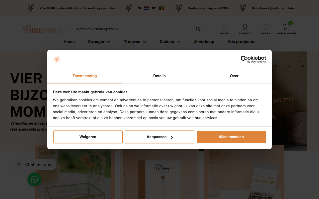Screenshot van ideefabriek.com