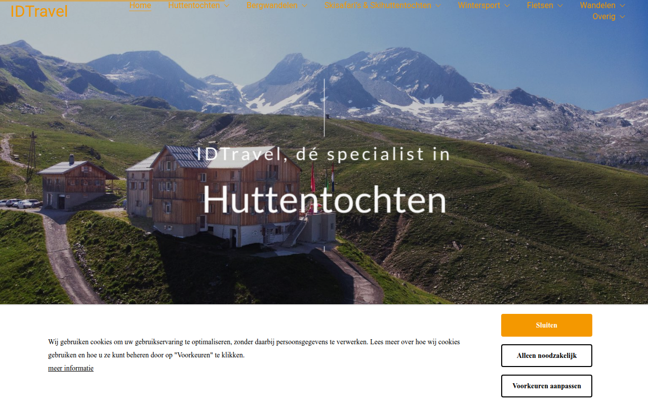 Screenshot van idtravel.nl