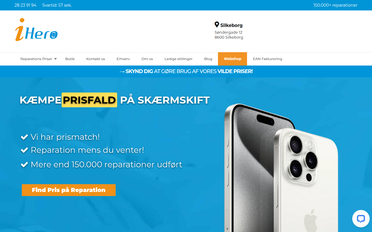 Screenshot van ihero.dk