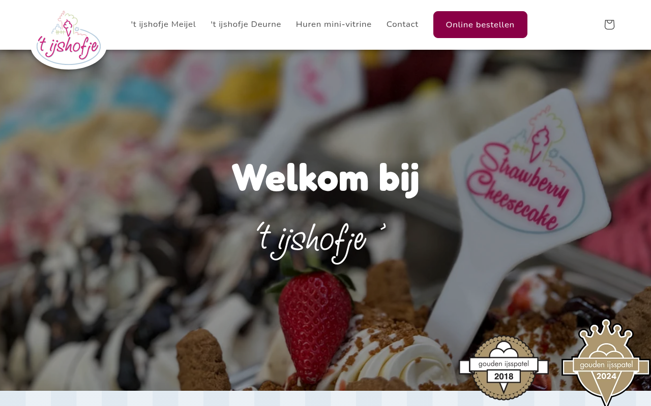 Screenshot van ijshofje.nl