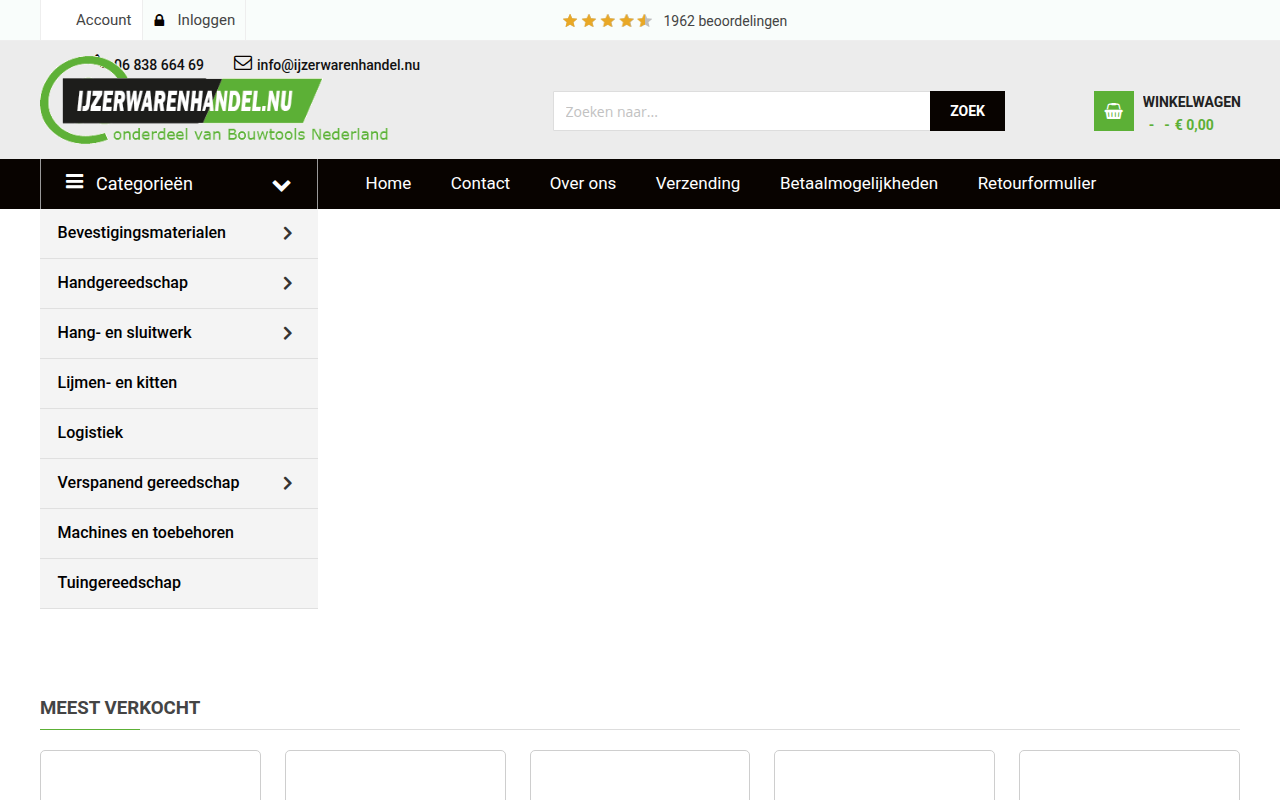 Screenshot van ijzerwarenhandel.nu