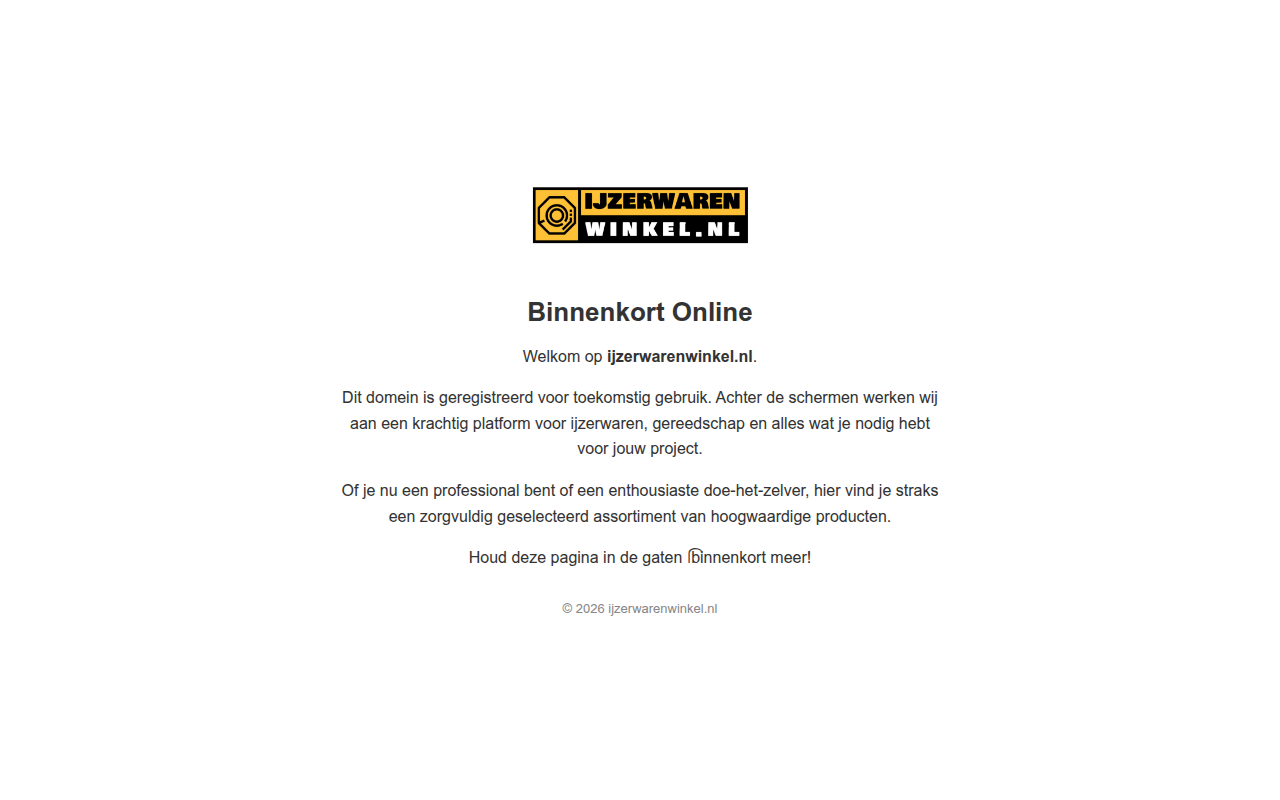 Screenshot van ijzerwarenwinkel.nl