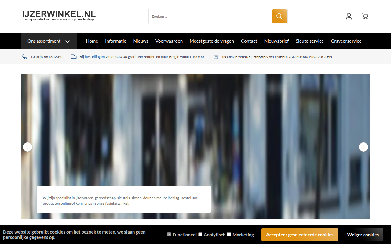 Screenshot van ijzerwinkel.nl
