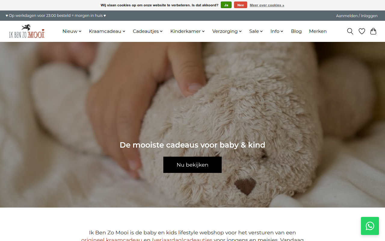 Screenshot van ikbenzomooi.nl