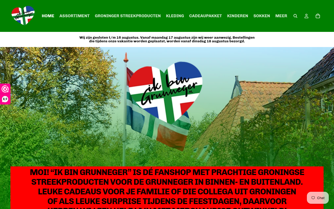 Screenshot van ikbingrunneger.nl