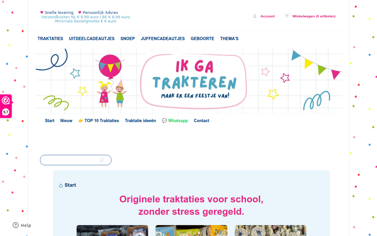 Screenshot van ikgatrakteren.nl