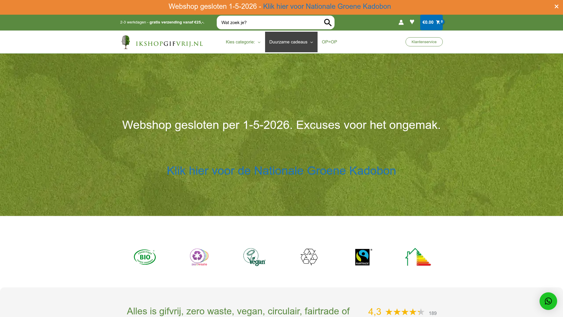Screenshot van ikshopgifvrij.nl