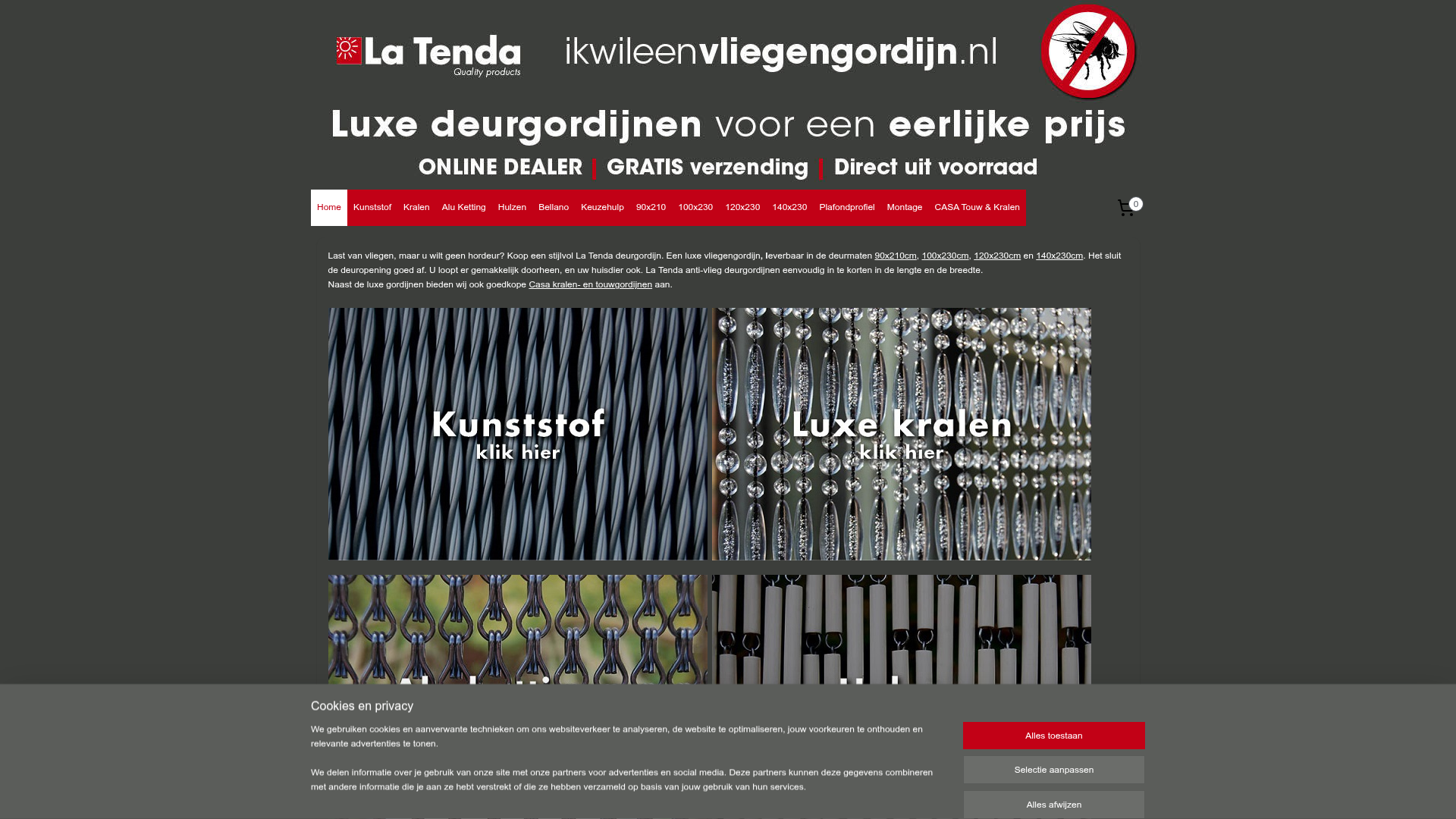 Screenshot van ikwileenvliegengordijn.nl