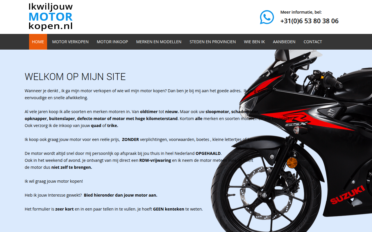 Screenshot van ikwiljouwmotorkopen.nl