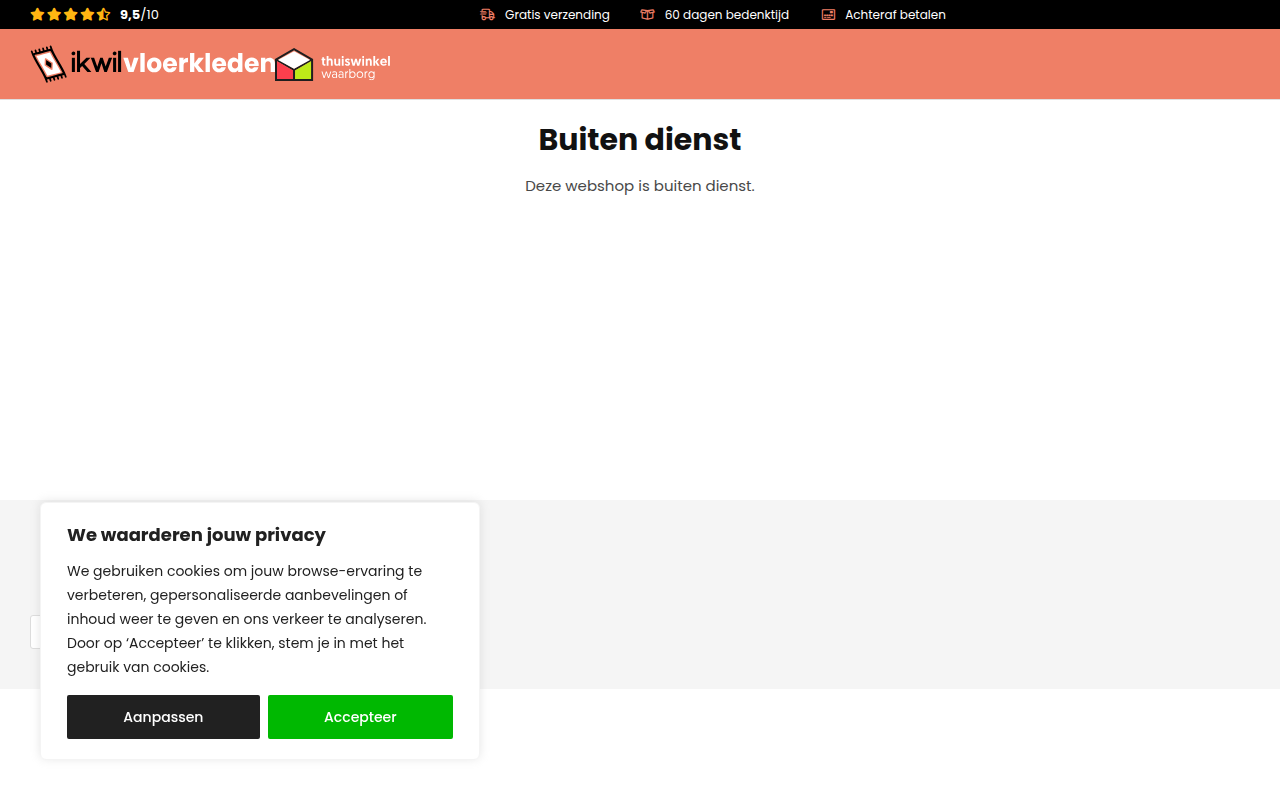 Screenshot van ikwilvloerkleden.nl