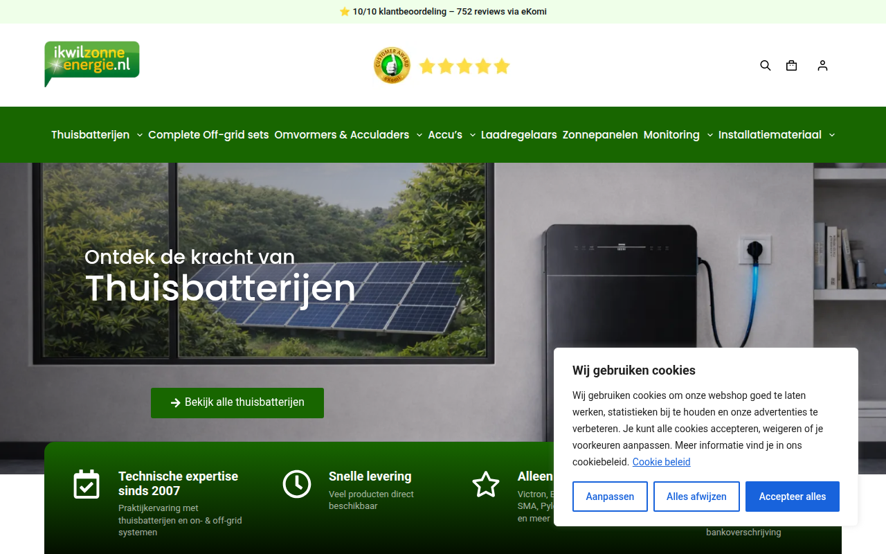 Screenshot van ikwilzonneenergie.nl