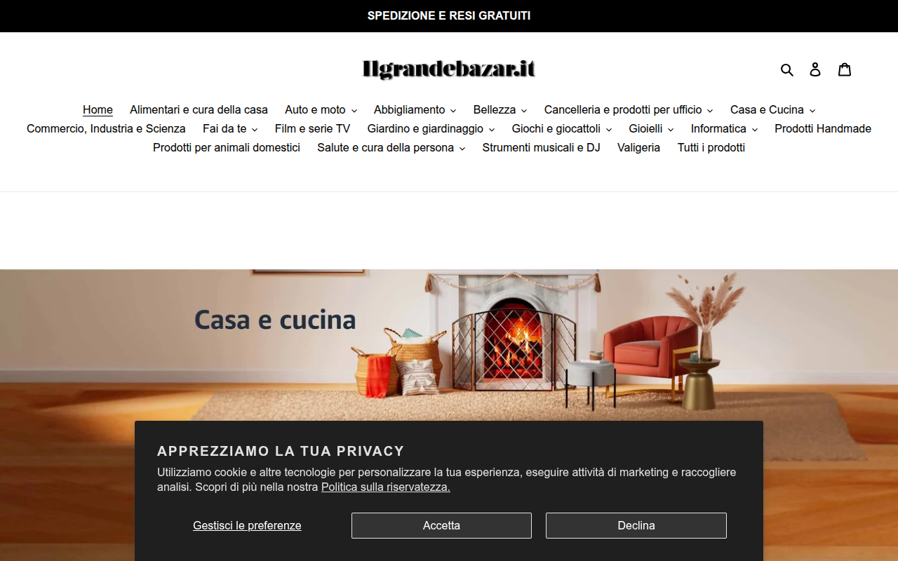 Screenshot van ilgrandebazar.it
