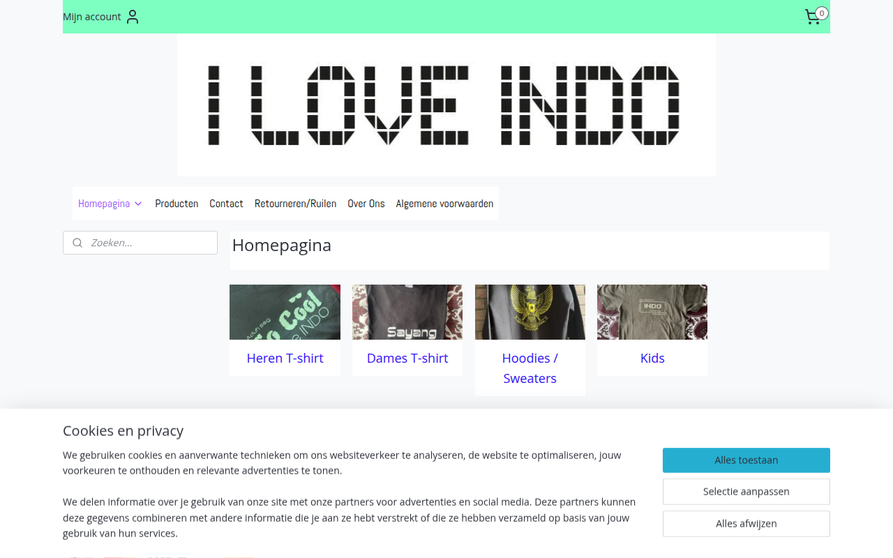 Screenshot van iloveindowebshop.nl