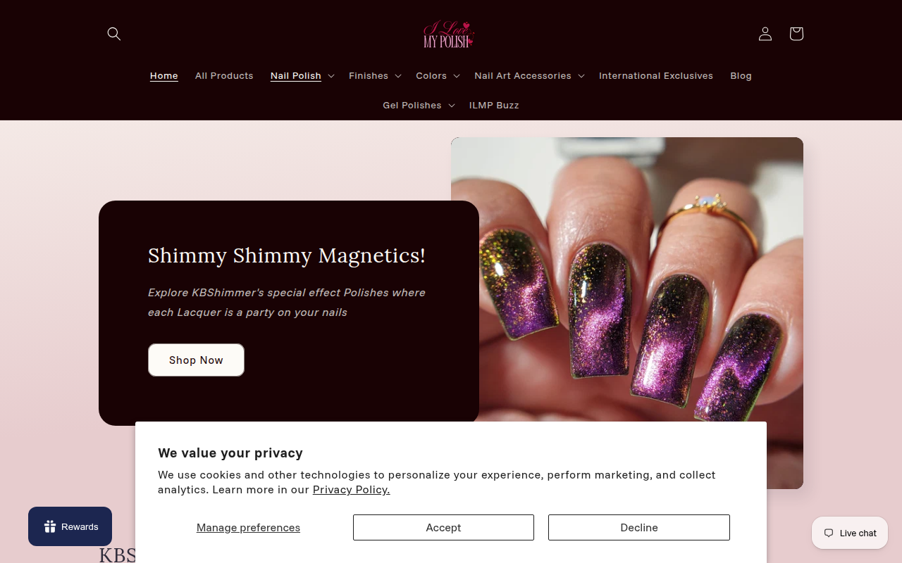 Screenshot van ilovemypolish.com