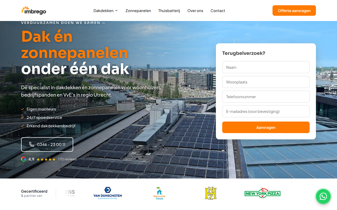 Screenshot van imbrego.nl