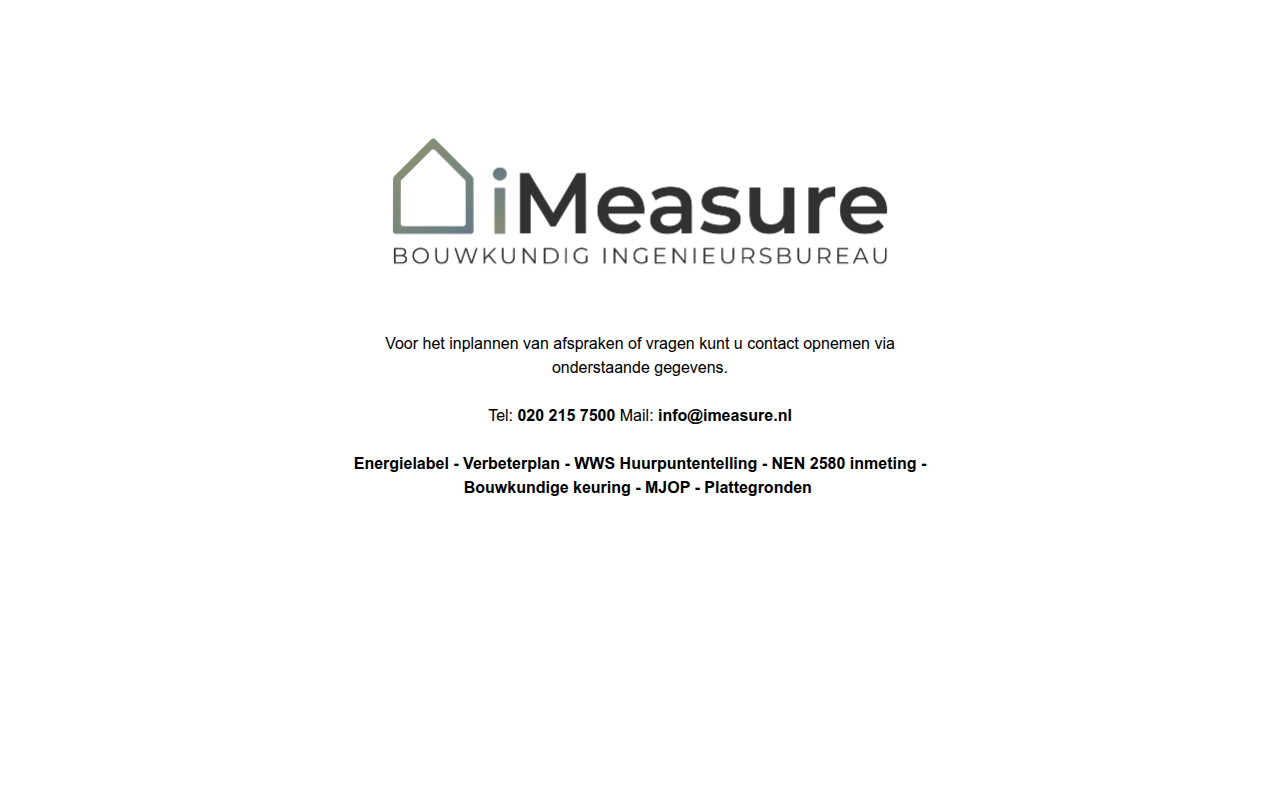 Screenshot van imeasure.nl