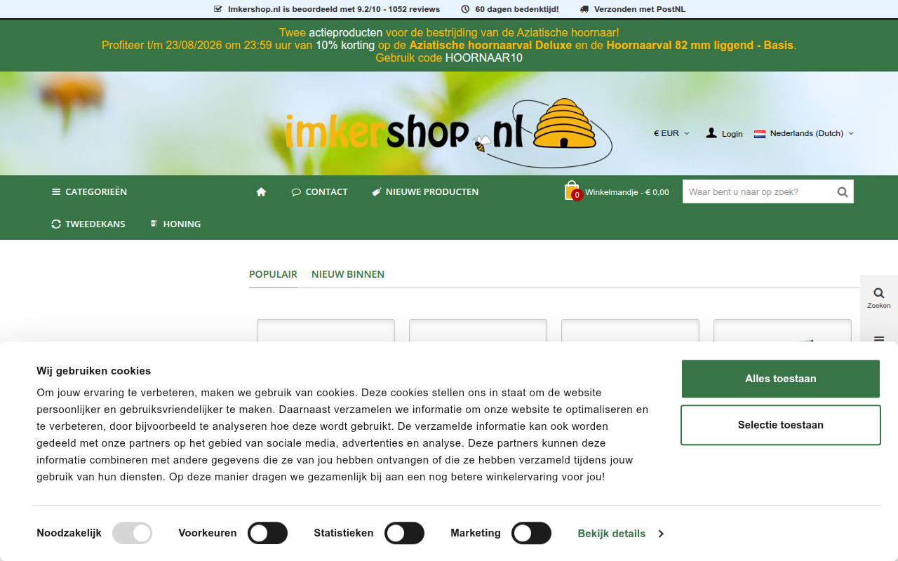Screenshot van imkershop.nl