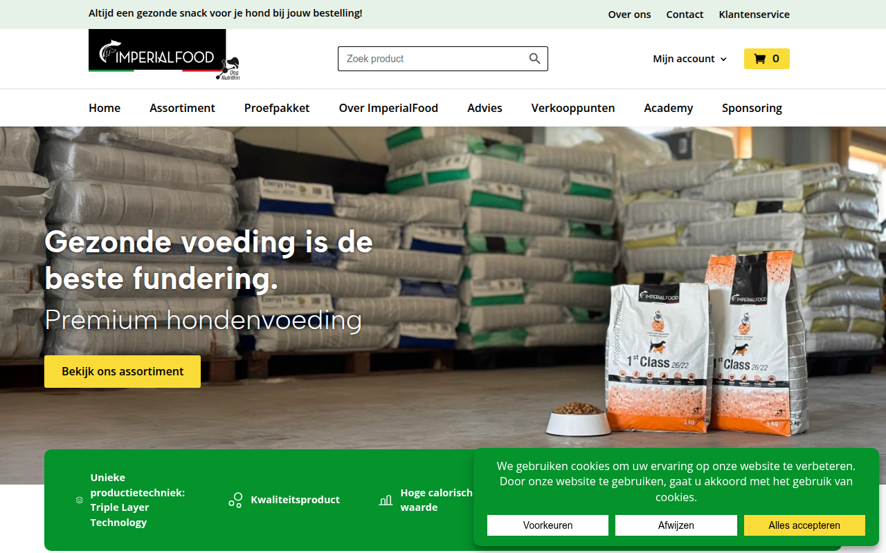 Screenshot van imperialfood.nl