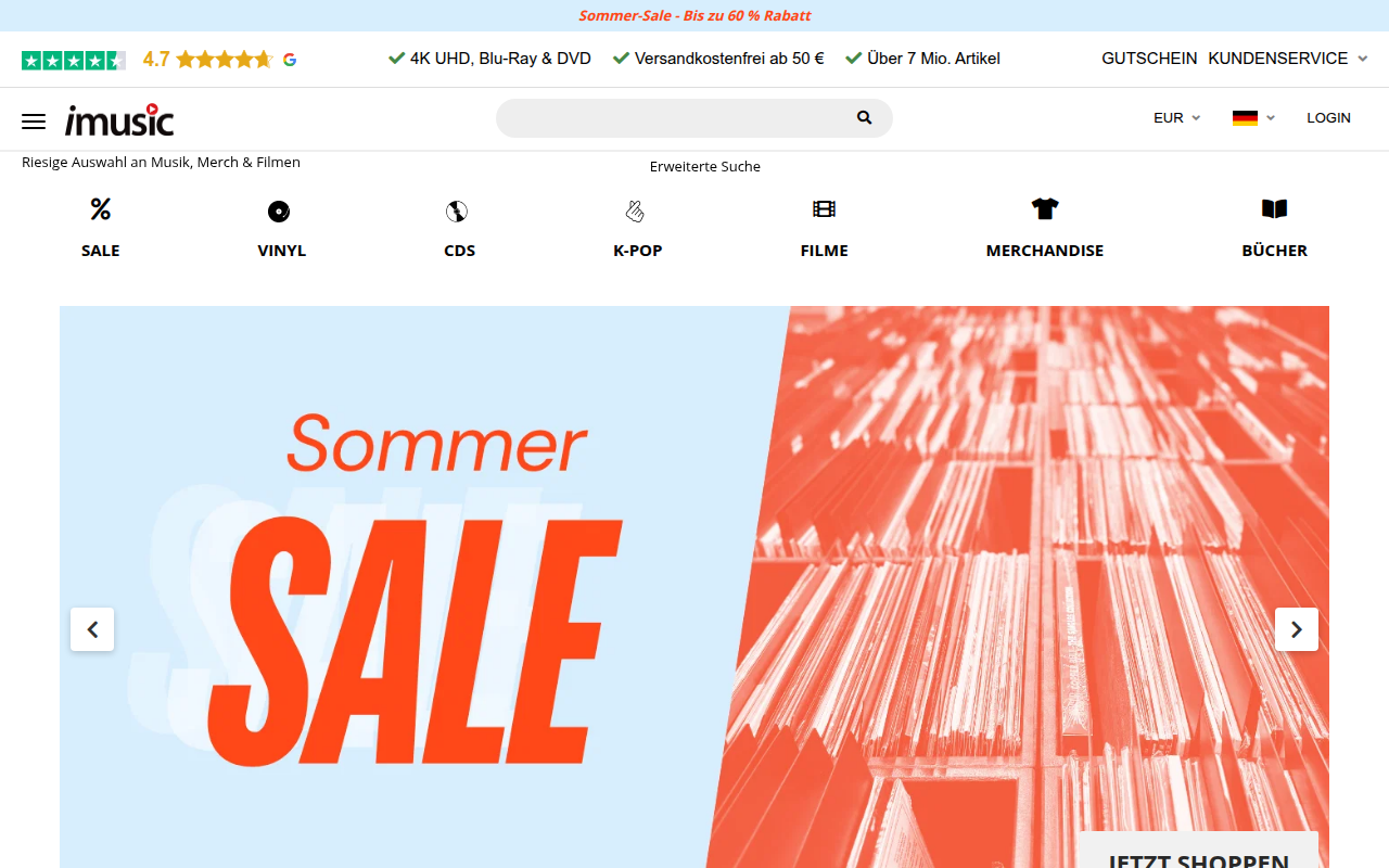 Screenshot van imusic.de