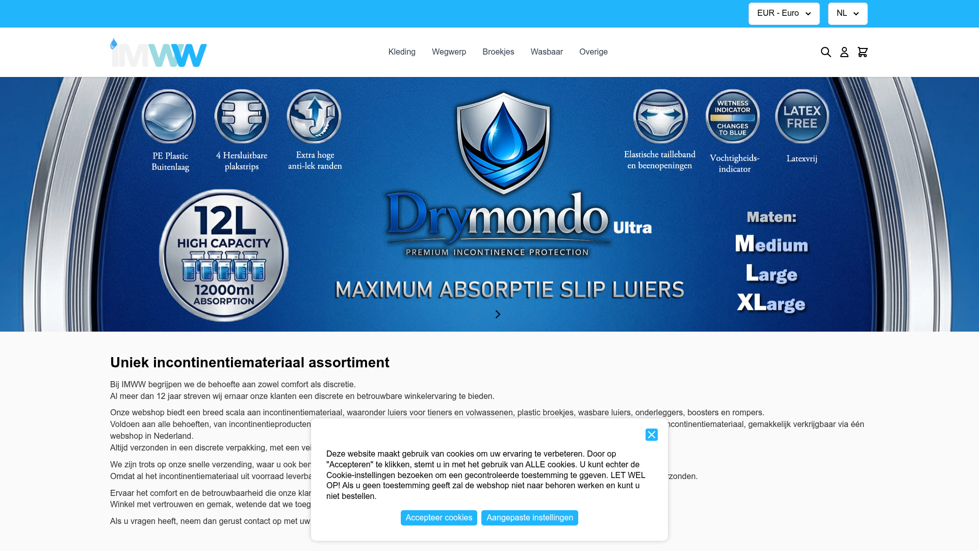 Screenshot van imww.nl
