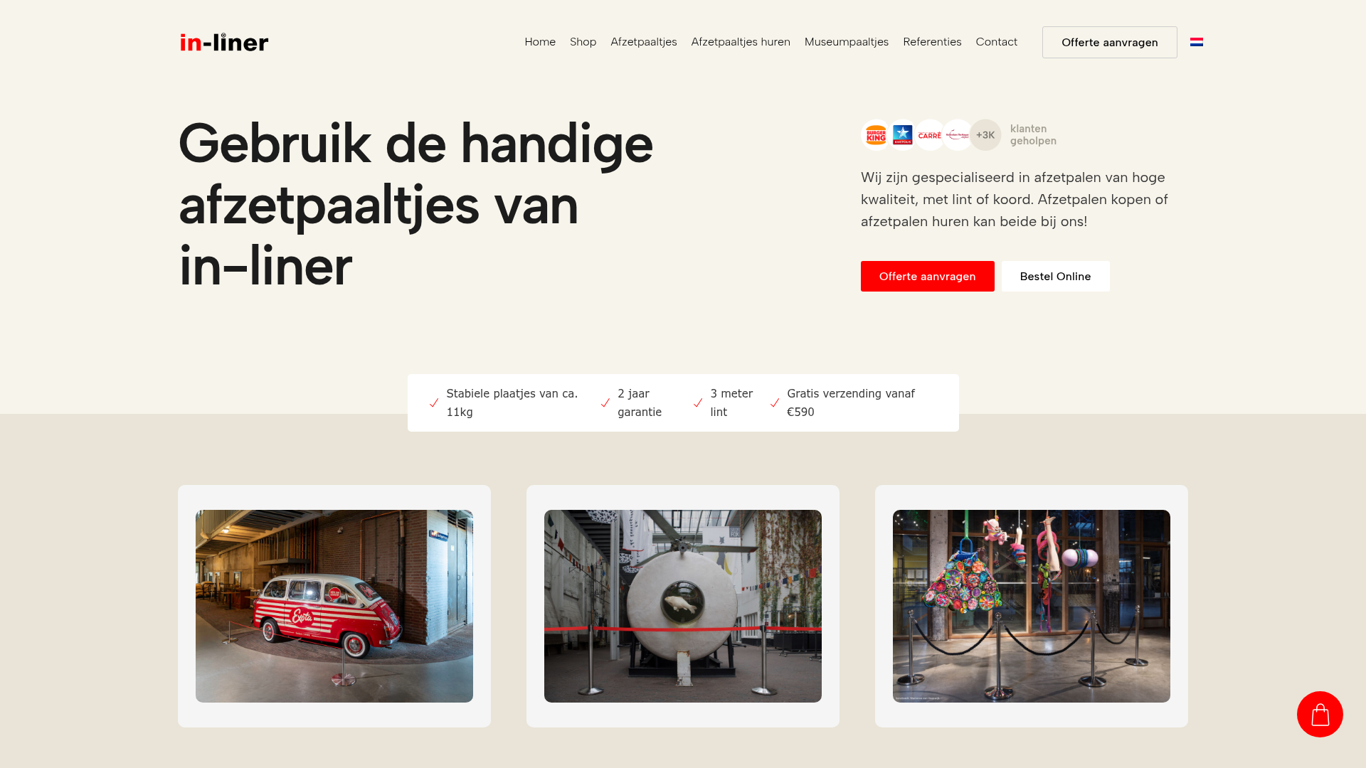 Screenshot van in-liner.be