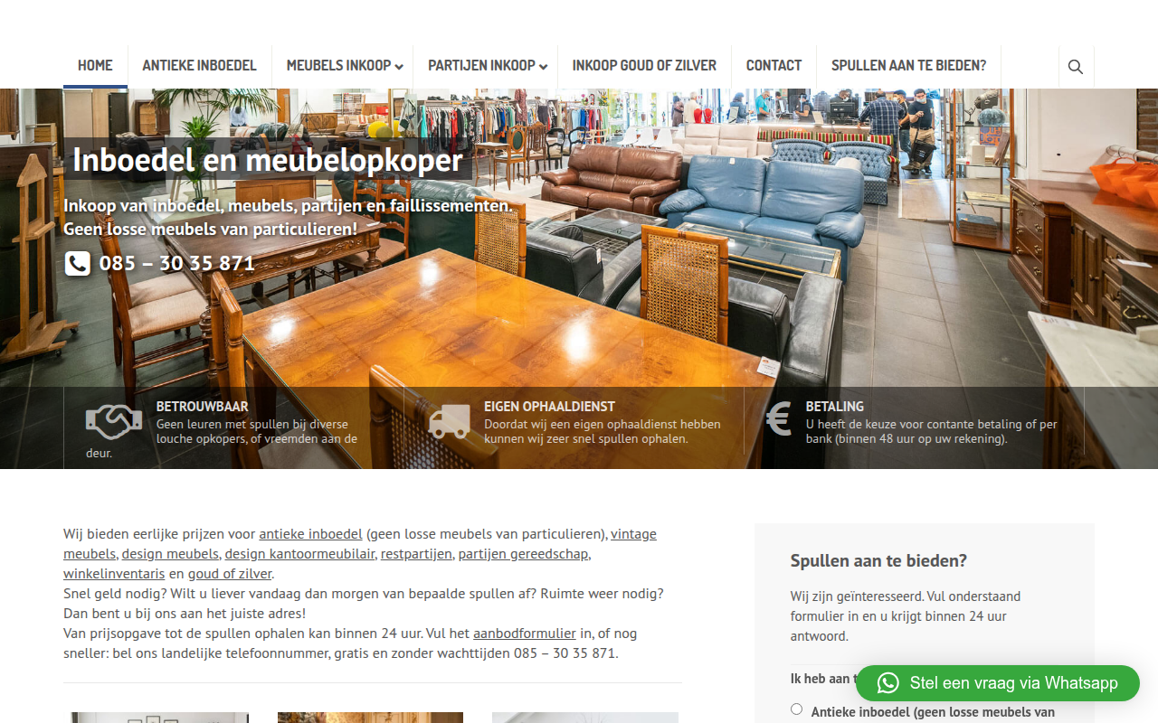 Screenshot van inboedelmeubelopkoper.nl
