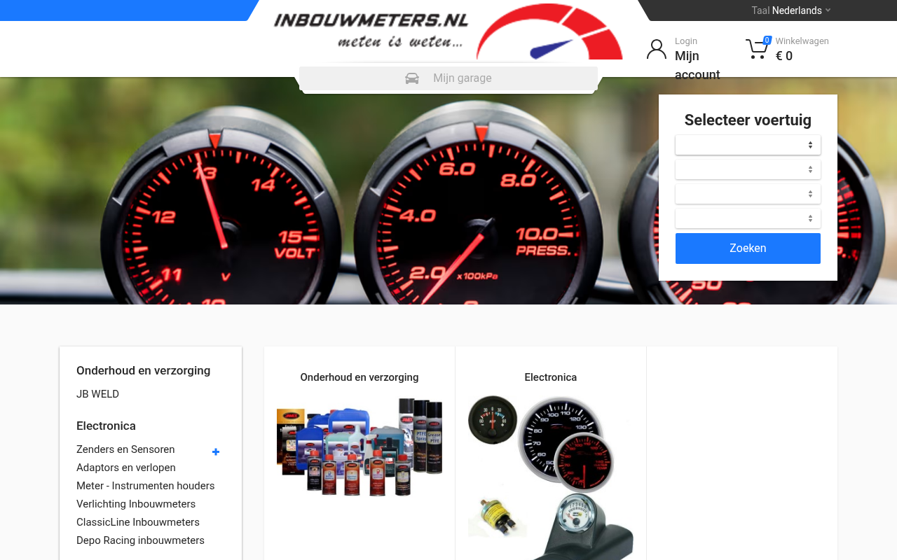 Screenshot van inbouwmeters.nl