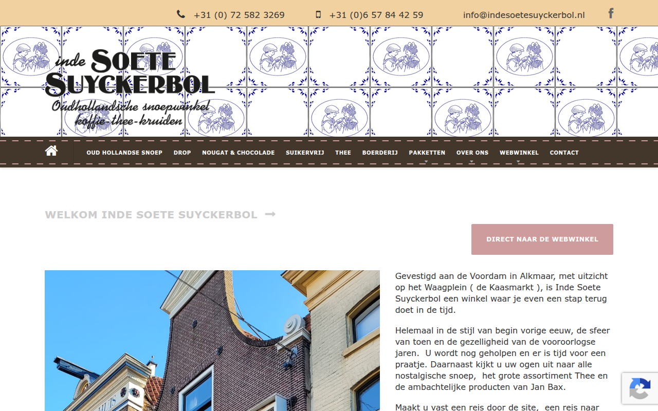Screenshot van indesoetesuyckerbol.nl
