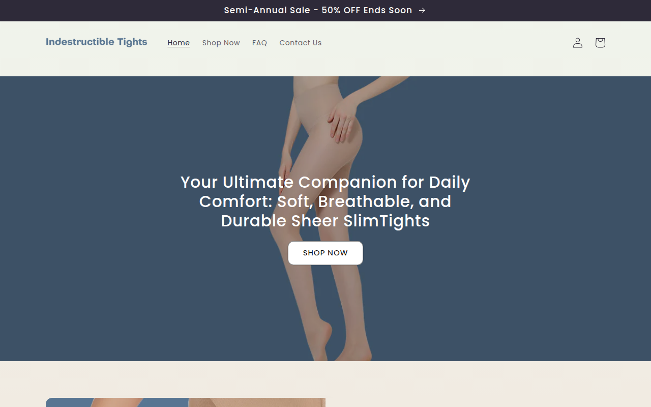 Screenshot van indestructibletights.com