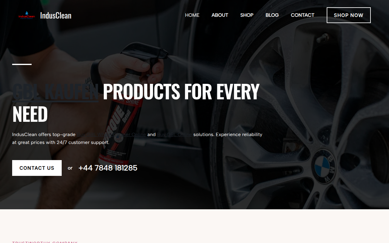 Screenshot van indusclean.co.uk
