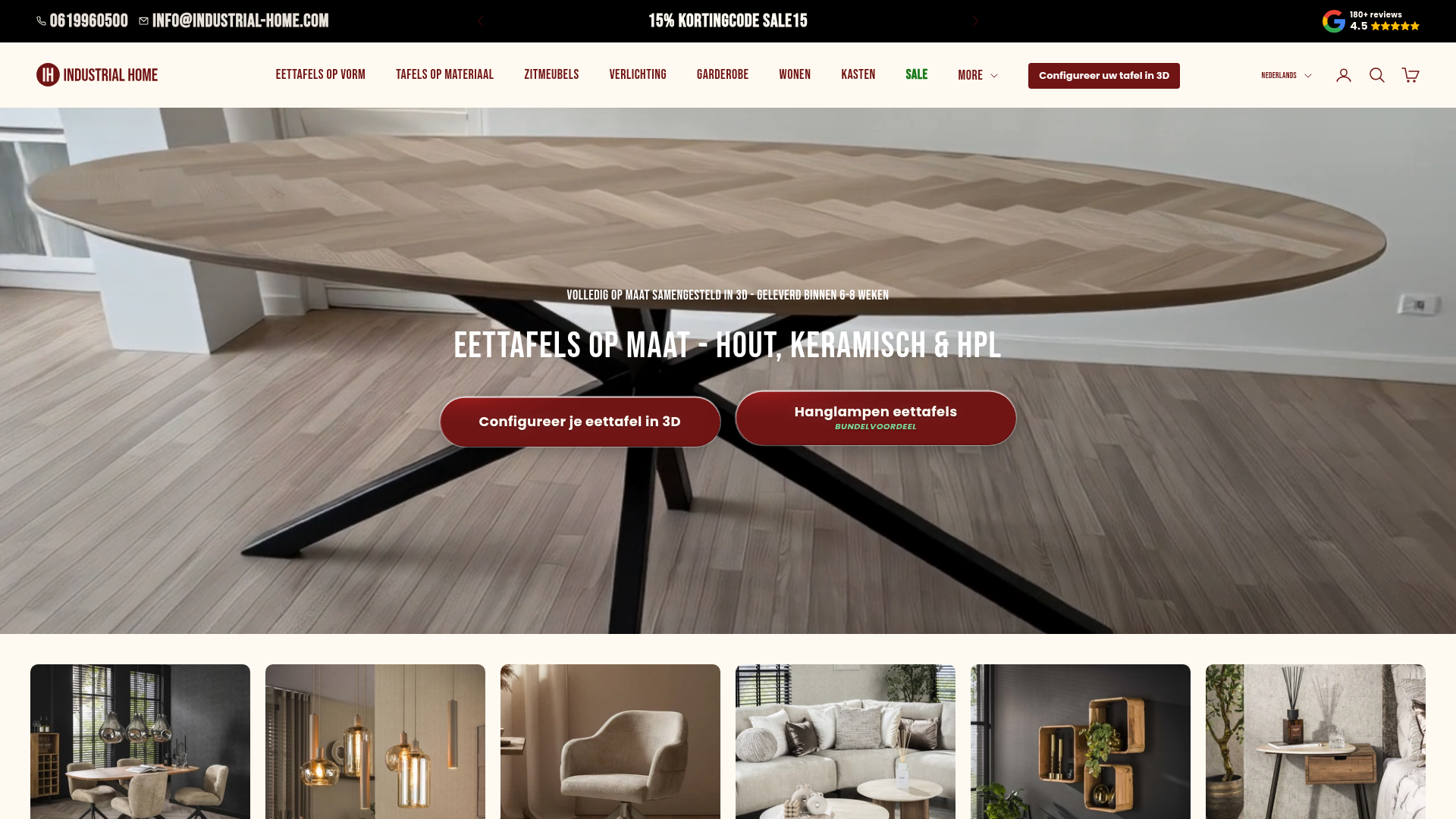 Screenshot van industrial-home.nl