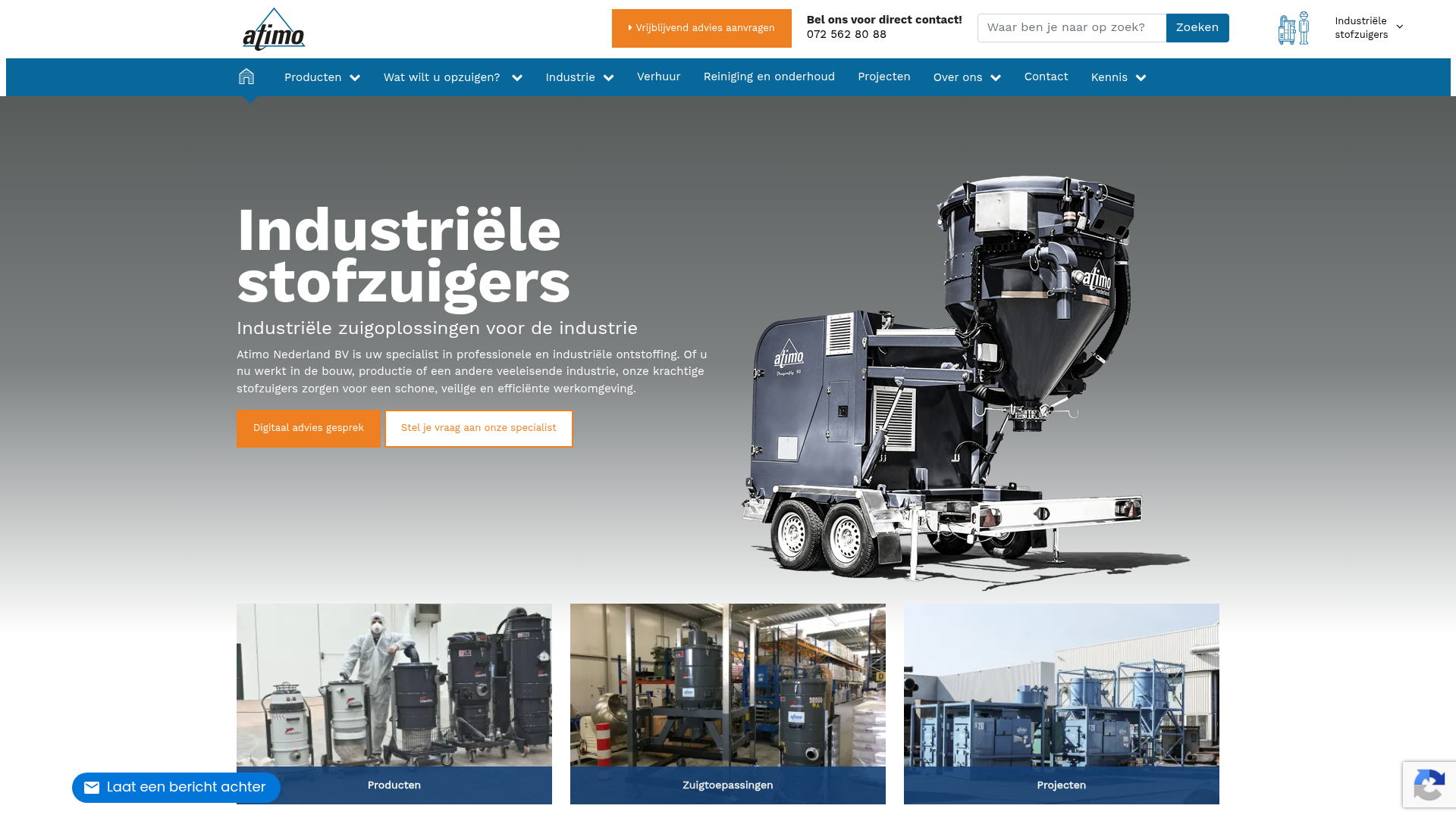 Screenshot van industrielestofzuiger.nl