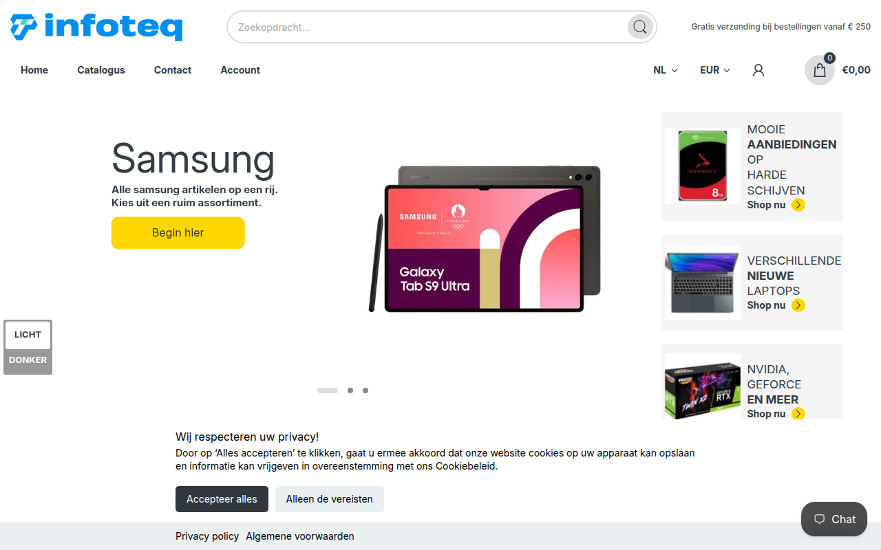 Screenshot van infoteq.nl