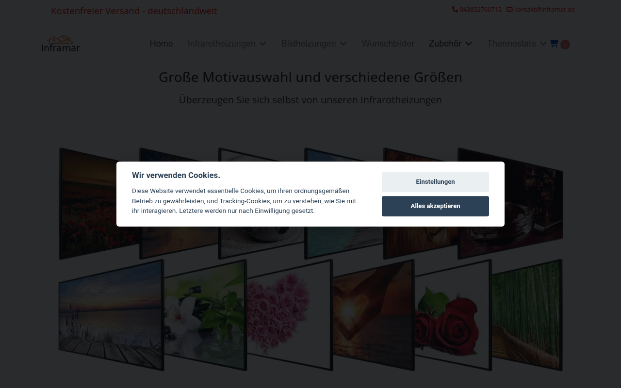Screenshot van inframar.de