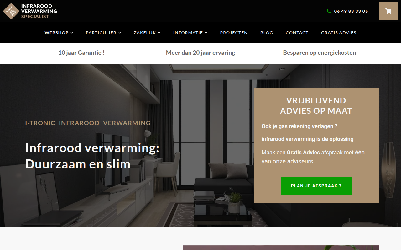 Screenshot van infraroodverwarming-specialist.nl