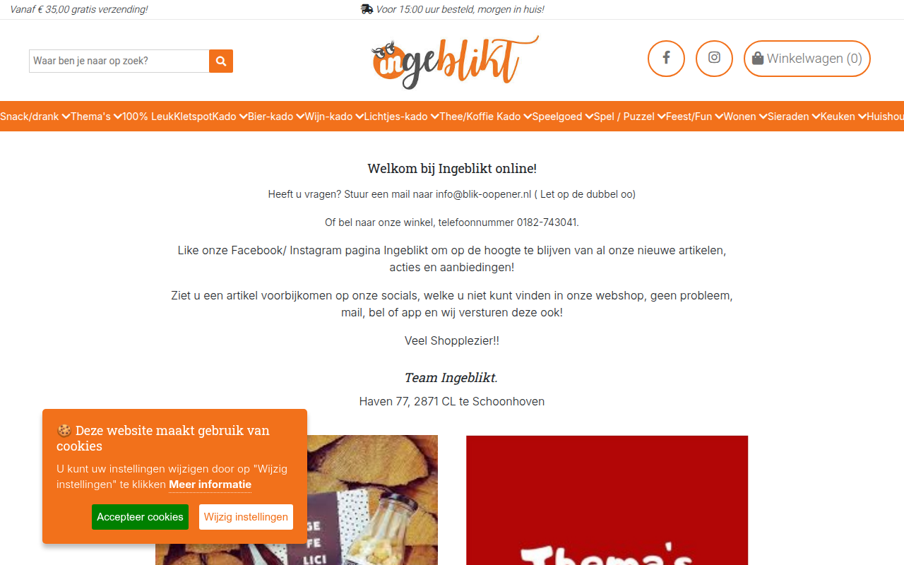 Screenshot van ingebliktonline.nl