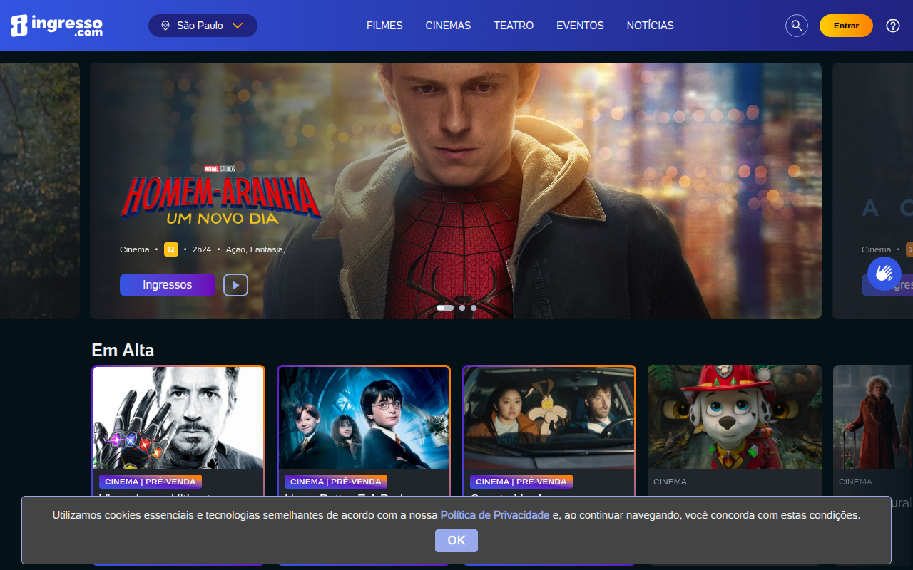 Screenshot van ingresso.com