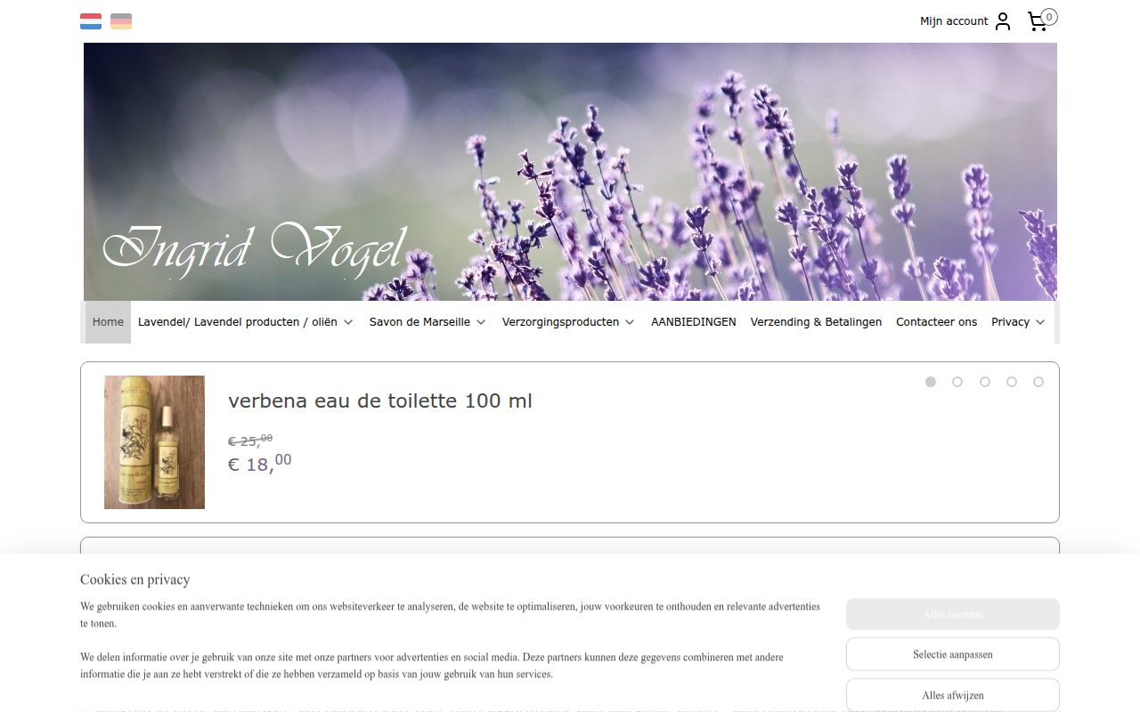 Screenshot van ingridvogel.com