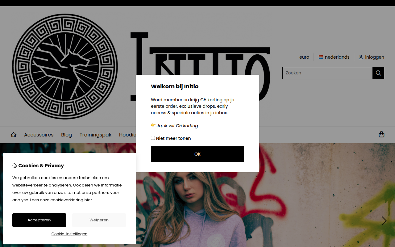 Screenshot van initio-clothing.nl