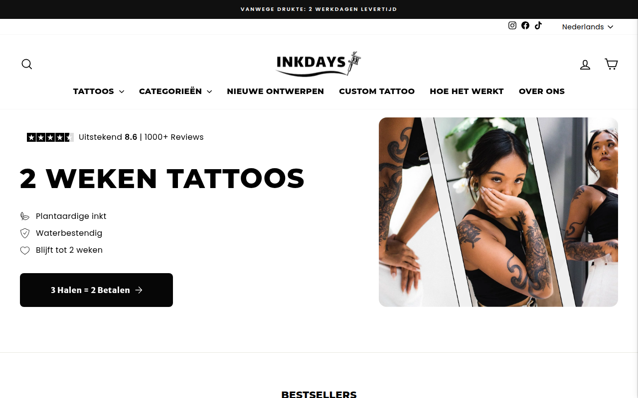 Screenshot van inkdays.nl