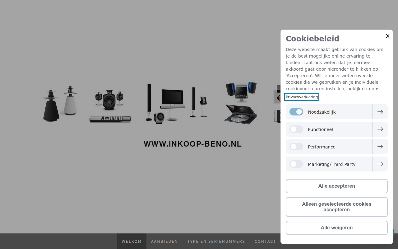 Screenshot van inkoop-bangenolufsen.nl