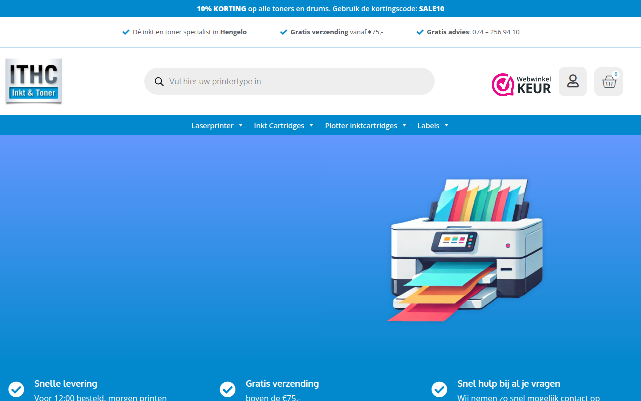 Screenshot van inkt-en-toners.nl