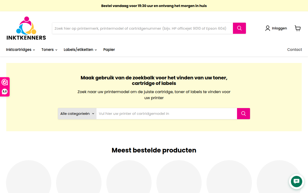 Screenshot van inktkenners.nl