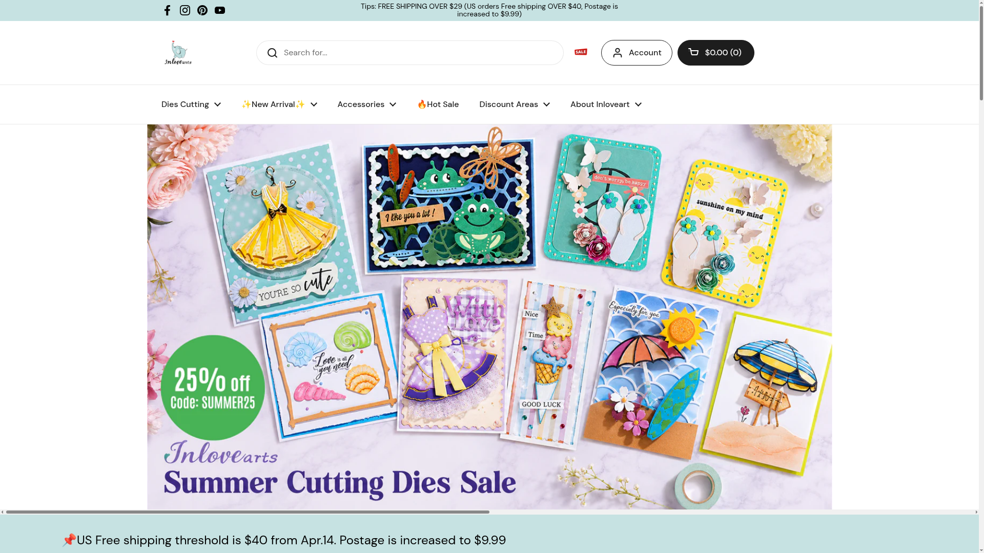 Screenshot van inloveartshop.com