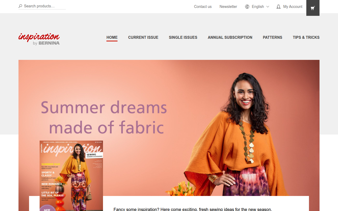 Screenshot van inspiration.bernina.com