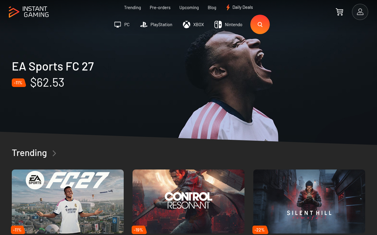 Screenshot van instant-gaming.com