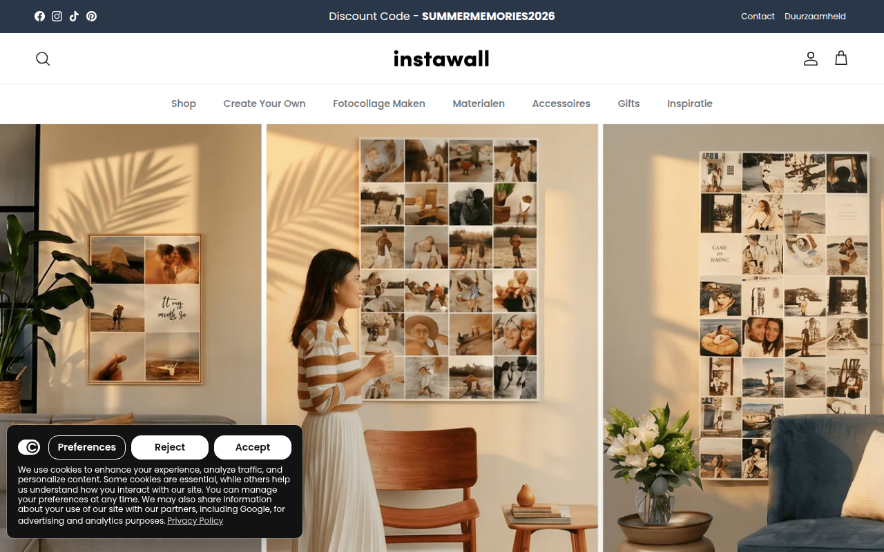 Screenshot van instawall.nl
